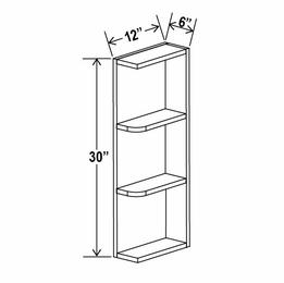 Double Smokey Gray OE630: Open End Shelf: Assembled Kitchen Cabinets