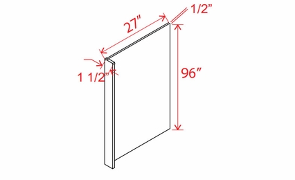 Double Smokey Gray REPV2796: Refrigerator End Panel Veneer: Assembled Kitchen Cabinets