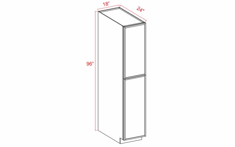 Double Smokey Gray U189624: Pantry Cabinet: Assembled Kitchen Cabinets