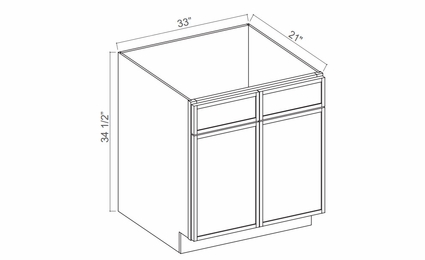 Double Smokey Gray VS33: Vanity Sink Base Cabinet: Assembled Kitchen Cabinets