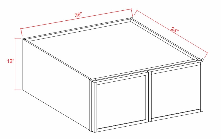 Double Smokey Gray W361224: Wall Refrigerator Cabinet: Assembled Kitchen Cabinets