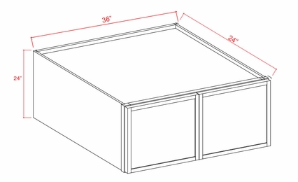 Double Smokey Gray W362424: Wall Refrigerator Cabinet: Assembled Kitchen Cabinets