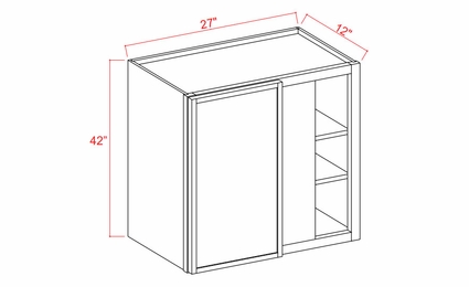 Double Smokey Gray WBC2742: Wall Blind Corner Cabinet: Assembled Kitchen Cabinets
