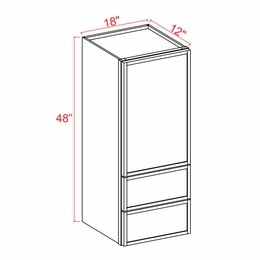 Double Smokey Gray WD1848: Wall Cabinet With Drawers: Assembled Kitchen Cabinets