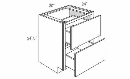 Dover Driftwood 2DB30: Pots And Pans Base Cabinet: RTA Kitchen Cabinets