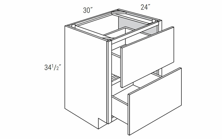 Dover Driftwood 2DB30: Pots And Pans Base Cabinet: RTA Kitchen Cabinets