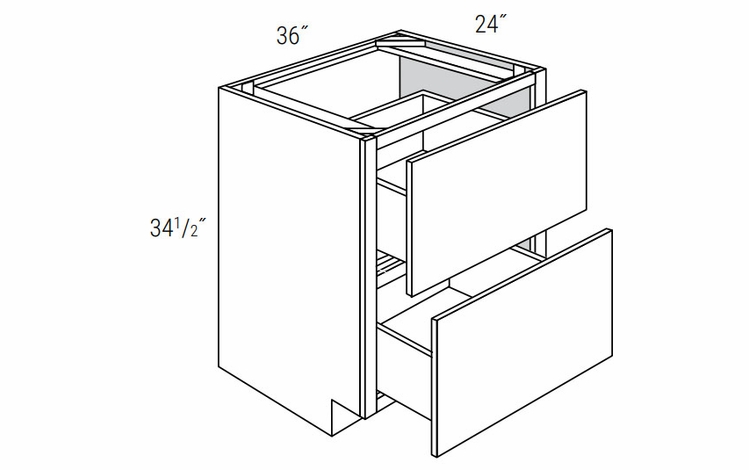 Dover Driftwood 2DB36: Pots And Pans Base Cabinet: RTA Kitchen Cabinets