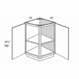 Dover Driftwood AB24: Angled Base End Cabinet: RTA Kitchen Cabinets