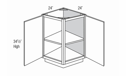 Dover Driftwood AB24: Angled Base End Cabinet: RTA Kitchen Cabinets
