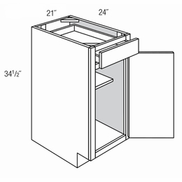 Dover Driftwood B21: 1 Door Base Cabinet: RTA Kitchen Cabinets