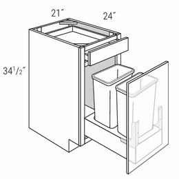 Dover Driftwood B21SFTTR-DMK: Base Cabinet With Trash Pullout: RTA Kitchen Cabinets