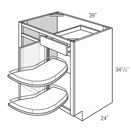 Dover Driftwood BBC42/45-PO-L: Blind Base Cabinet - Left Hinge Door: RTA Kitchen Cabinets