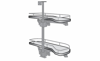 Dover Driftwood BBCPOL: Left Blind Base Corner Pullout: RTA Kitchen Cabinets