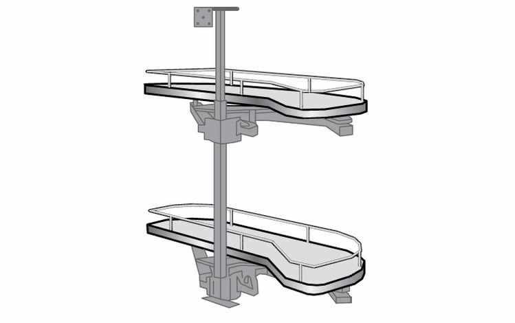 Dover Driftwood BBCPOL: Left Blind Base Corner Pullout: RTA Kitchen Cabinets