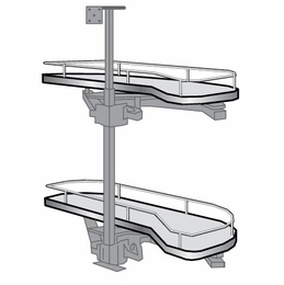 Dover Driftwood BBCPOL: Left Blind Base Corner Pullout: RTA Kitchen Cabinets