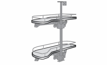 Dover Driftwood BBCPOR: Right Blind Base Corner Pullout: RTA Kitchen Cabinets