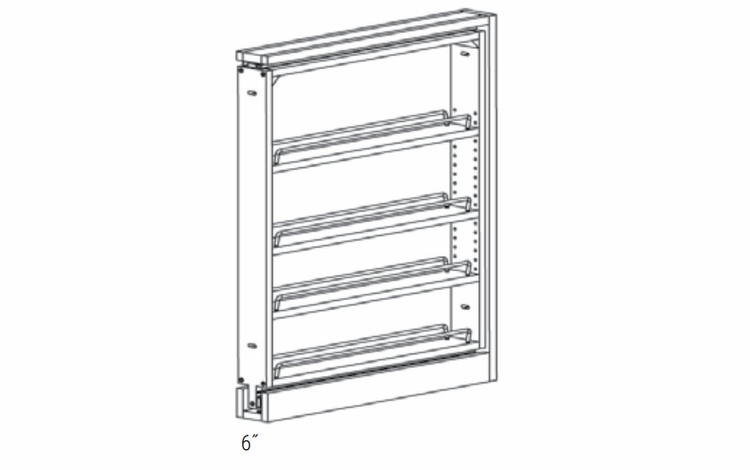 Dover Driftwood BF6PULL-SFTCLOSE: Base Filler Pull Out With Soft Close: RTA Kitchen Cabinets