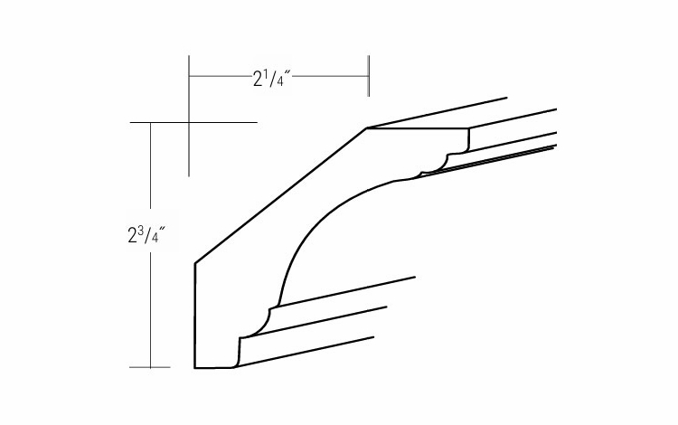 Dover Driftwood CCM8-3: Cove Crown Molding: RTA Kitchen Cabinets