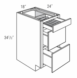 Dover Driftwood DB18CTRY: Drawer Base Cabinet With Cutlery Tray: RTA Kitchen Cabinets