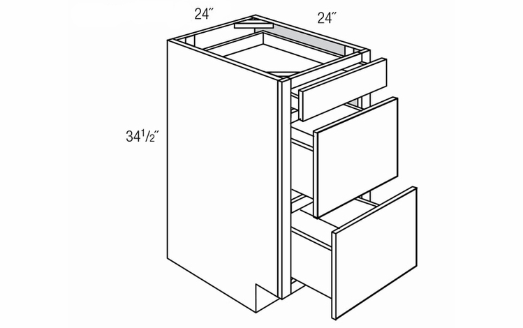 Dover Driftwood DB24: Drawer Base Cabinet: RTA Kitchen Cabinets