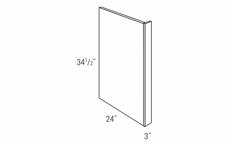 Dover Driftwood DWR3: Dishwasher End Panel: RTA Kitchen Cabinets