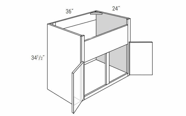Dover Driftwood FSB36: Farm Sink Base Cabinet: RTA Kitchen Cabinets