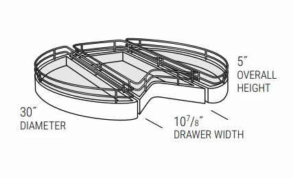 Dover Driftwood LSDR: Lazy Susan With Drawer: RTA Kitchen Cabinets