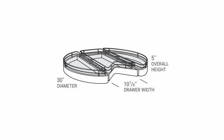 Dover Driftwood LSDR: Lazy Susan With Drawer: RTA Kitchen Cabinets
