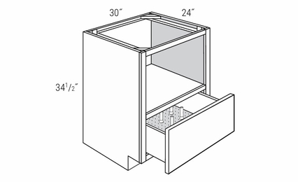 Dover Driftwood MB30PS39: Base Microwave Cabinet With Peg System: RTA Kitchen Cabinets