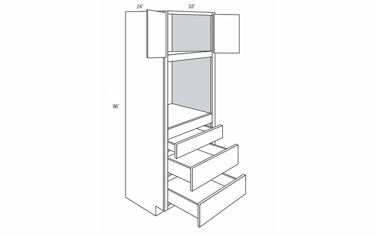 Dover Driftwood OC3396: Tall Oven Cabinet: RTA Kitchen Cabinets