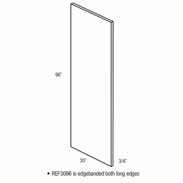 Dover Driftwood REF3096: Refrigerator End Panel: RTA Kitchen Cabinets