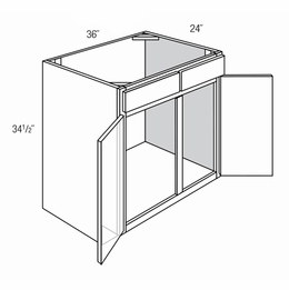 Dover Driftwood SB36: Sink Base Cabinet: RTA Kitchen Cabinets