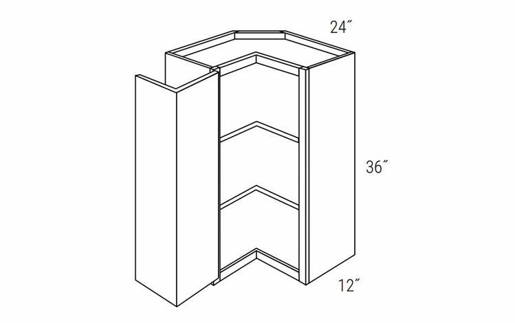 Dover Driftwood SCW2436: Wall Square Corner Cabinet: RTA Kitchen Cabinets