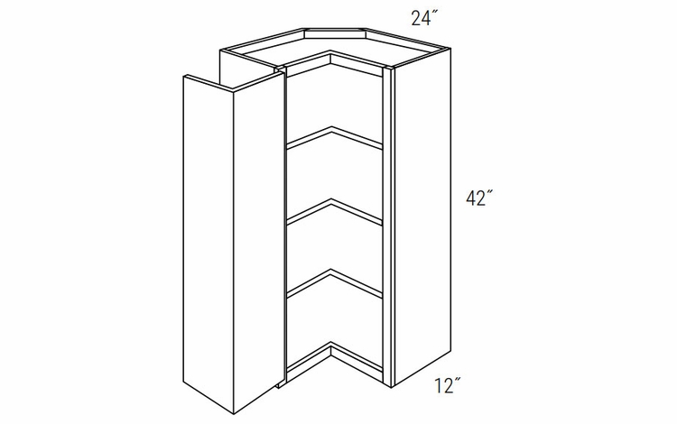 Dover Driftwood SCW2442: Wall Square Corner Cabinet: RTA Kitchen Cabinets