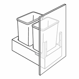 Dover Driftwood SFTTRASHPO21: Trash Bin Pull Out With Soft Close: RTA Kitchen Cabinets
