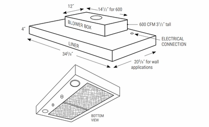 Dover Driftwood SLB36: S Liner With Blower: RTA Kitchen Cabinets