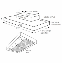 Dover Driftwood SLB36: S Liner With Blower: RTA Kitchen Cabinets