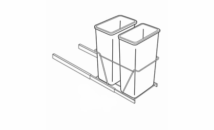 Dover Driftwood TRASHPO18: Trash Bin Pull-Out: RTA Kitchen Cabinets
