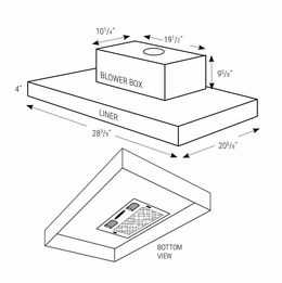 Dover Driftwood VLB30: V Liner With Blower: RTA Kitchen Cabinets