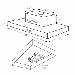 Dover Driftwood VLB36: V Liner With Blower: RTA Kitchen Cabinets