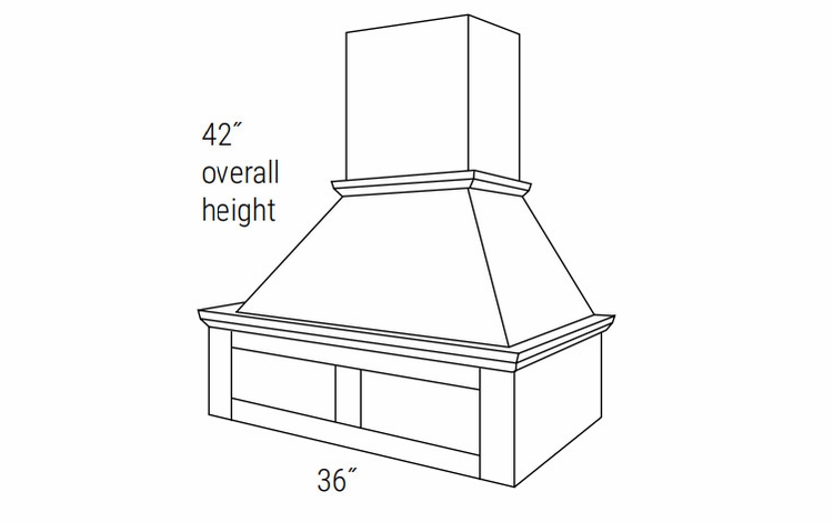 Dover Driftwood VRS3642: VRS Hood: RTA Kitchen Cabinets