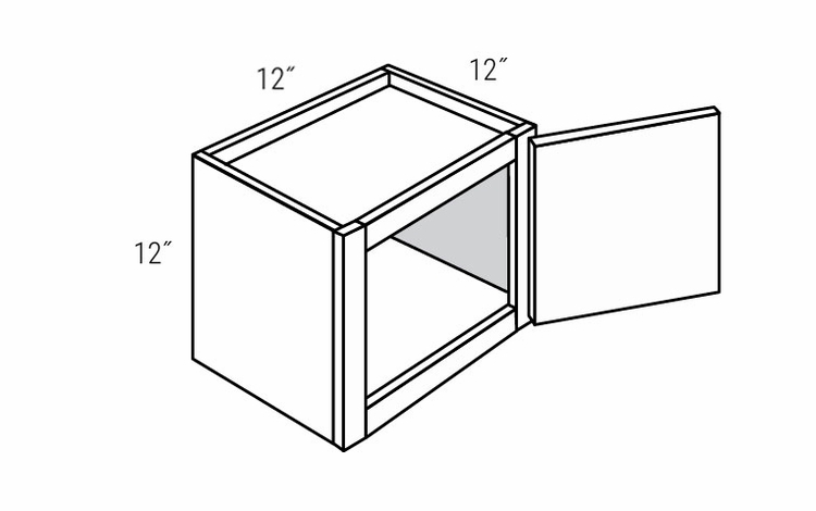 Dover Driftwood W1212: 1 Door Stackable Wall Cabinet: RTA Kitchen Cabinets