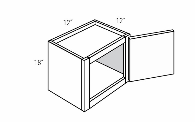Dover Driftwood W1218: 1 Door Stackable Wall Cabinet: RTA Kitchen Cabinets