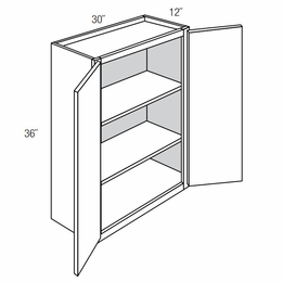 Dover Driftwood W3036B: Double Door Wall Cabinet: RTA Kitchen Cabinets