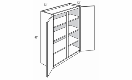 Dover Driftwood W3342: Double Door Wall Cabinet: RTA Kitchen Cabinets