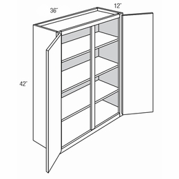 Dover Driftwood W3642: Double Door Wall Cabinet: RTA Kitchen Cabinets