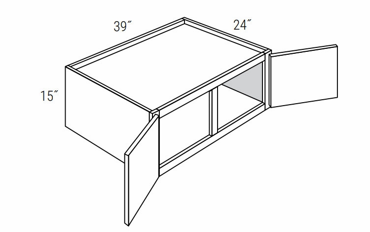 Dover Driftwood W391524: Wall Refrigerator Cabinet: RTA Kitchen Cabinets