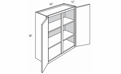 Dover Driftwood W4236: Double Door Wall Cabinet: RTA Kitchen Cabinets