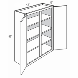 Dover Driftwood W4242: Double Door Wall Cabinet: RTA Kitchen Cabinets
