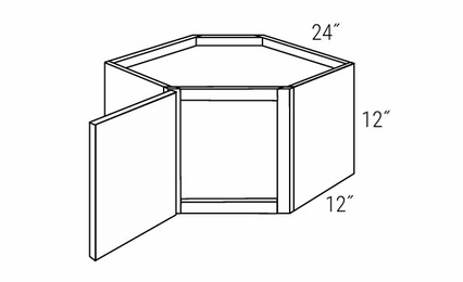 Dover Driftwood WDC2412: Wall Diagonal Corner Cabinet: RTA Kitchen Cabinets